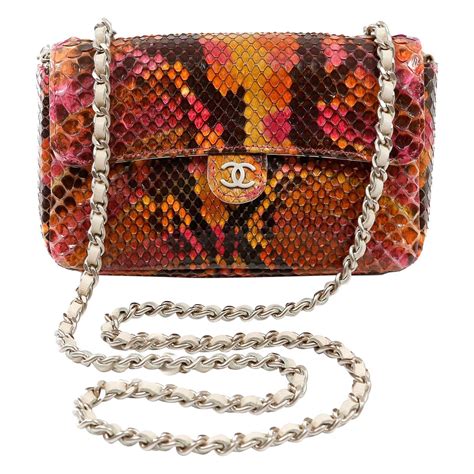 chanel python mini bag